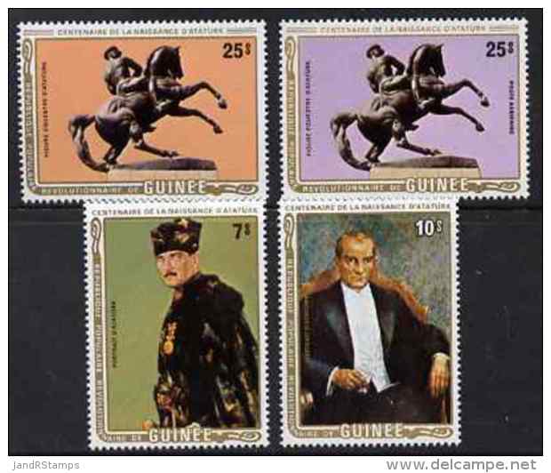 81561 Guinea - Conakry 1982 Birth Centenary Of Kemal Ataturk (Turkish Statesman) Perf Set Of 4 (constitutions) - Guinea (1958-...)