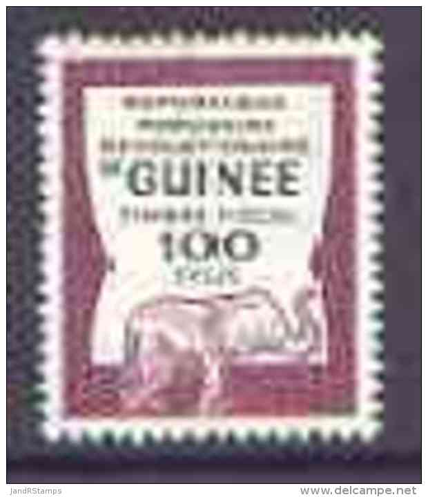 33889 Guinea - Conakry 1982 Elephant 100s Revenue Stamp Superb And Unmounted* (animals Revenues) - Guinea (1958-...)