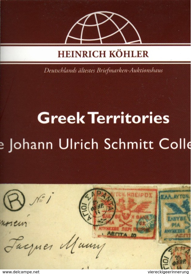 ! Sonderkatalog Sammlung Greek Territories, Griechenland, 629 Lose, 130 Seiten, Auktionshaus Heinrich Köhler - Catálogos De Casas De Ventas