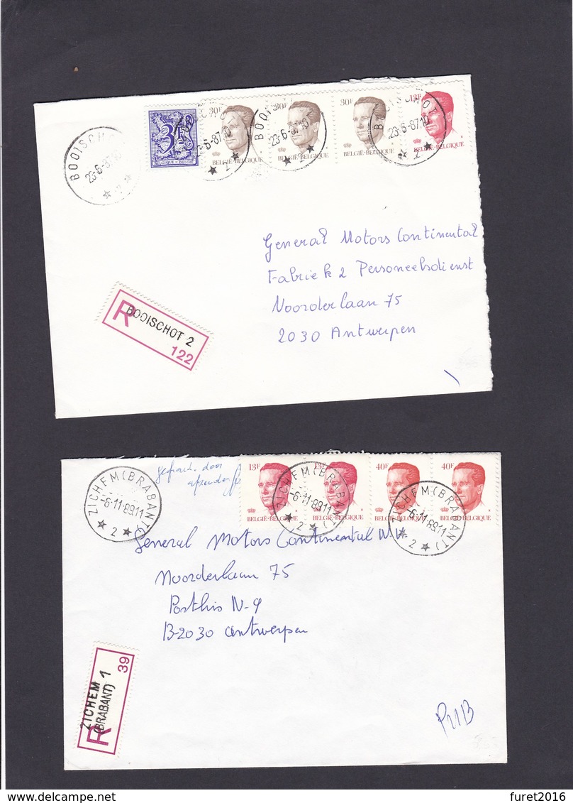 LOT 11 Enveloppes  : Retour Inconnu Roulette Relais Zichem Brabant Vezon Fraire Huppaye, Boom - 1981-1990 Velghe