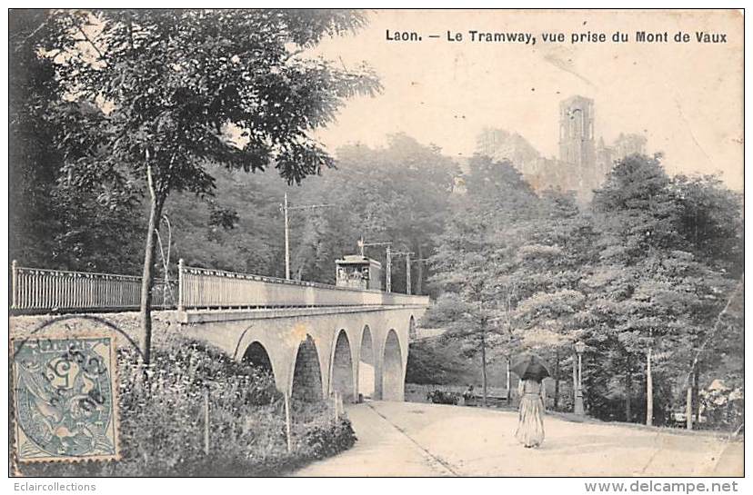 Laon         02         Tramway Vue Prise Du Mont De Vaux         (pli Voir Scan) - Laon