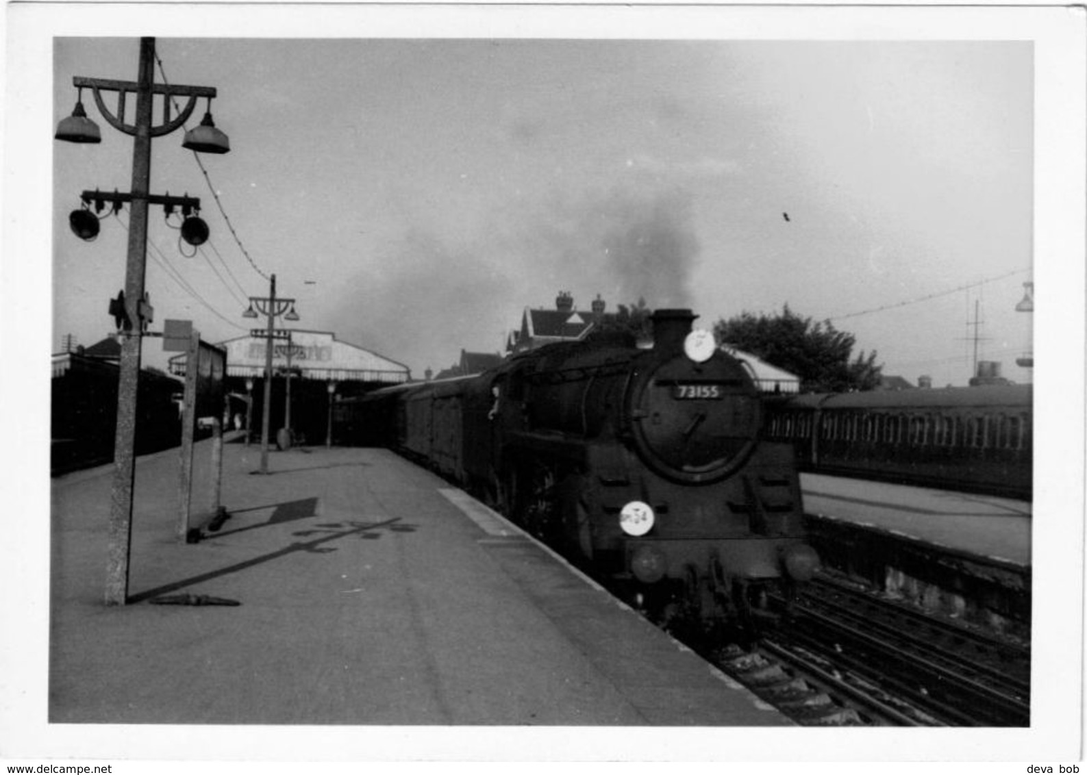 Railway Photo BR 5MT 73155 Basingstoke Standard 4-6-0 Loco - Trains