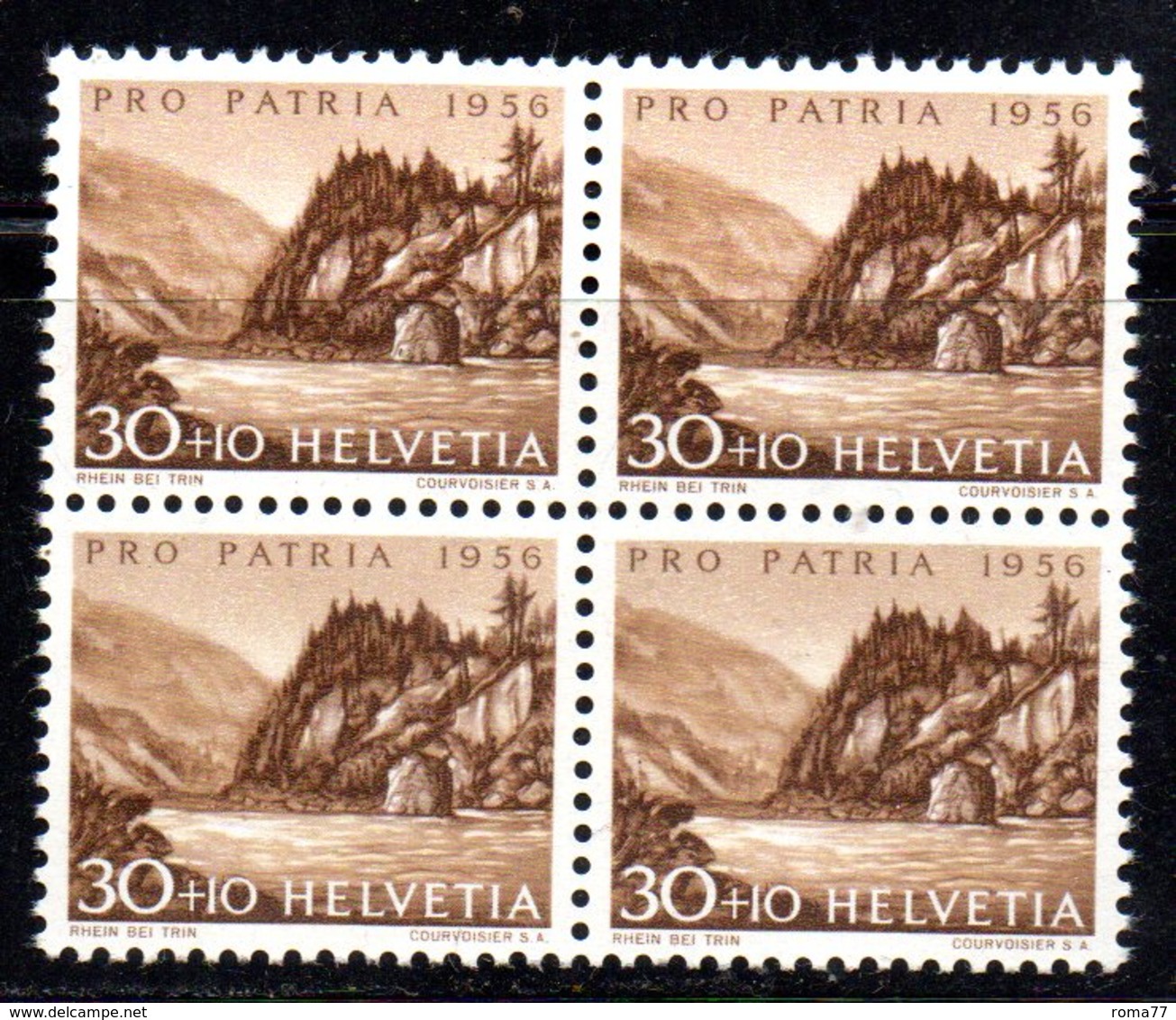 81/1500 - SVIZZERA 1956 ,  N. 579 : Quartina Integra *** MNH - Nuovi