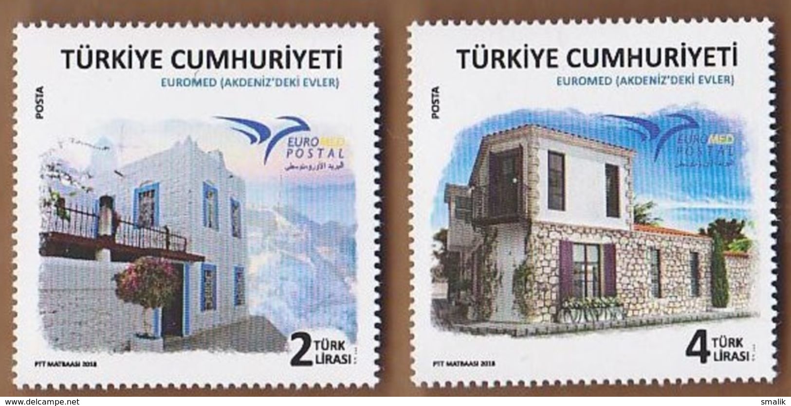 TURKEY 2018 - EUROMED Houses In The Mediterranean, Buildings, Complete Set Of 2v. MNH - Unused Stamps