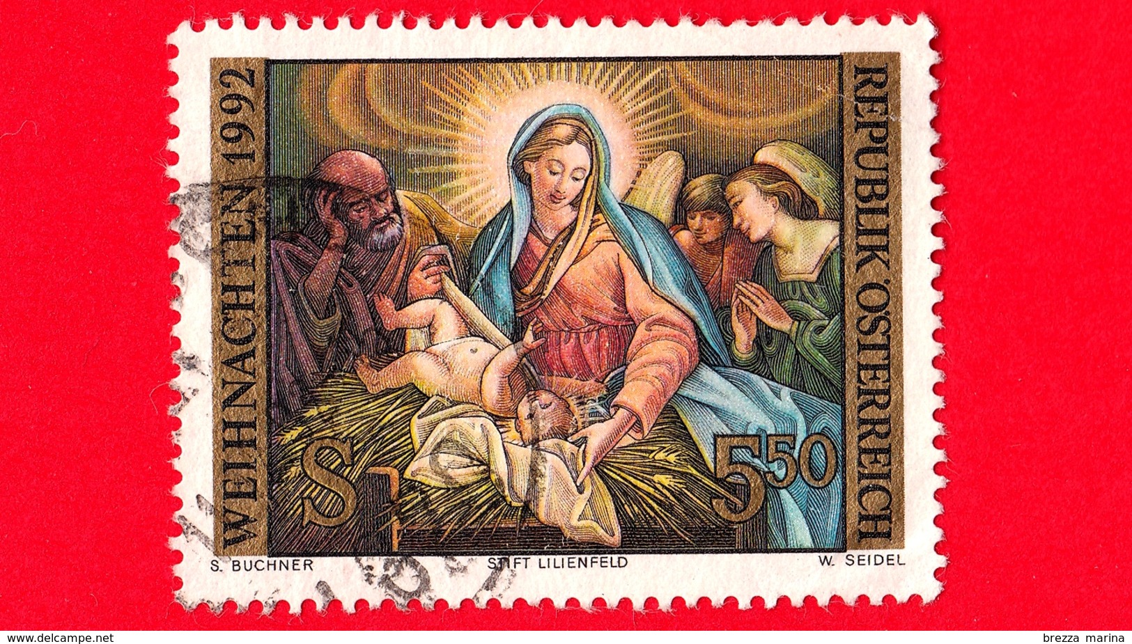 AUSTRIA - Usato - 1992 - Natale - Nascita Di Cristo Di Johann Georg Schmidt (c. 1680-1748) - 5.50 - Usati