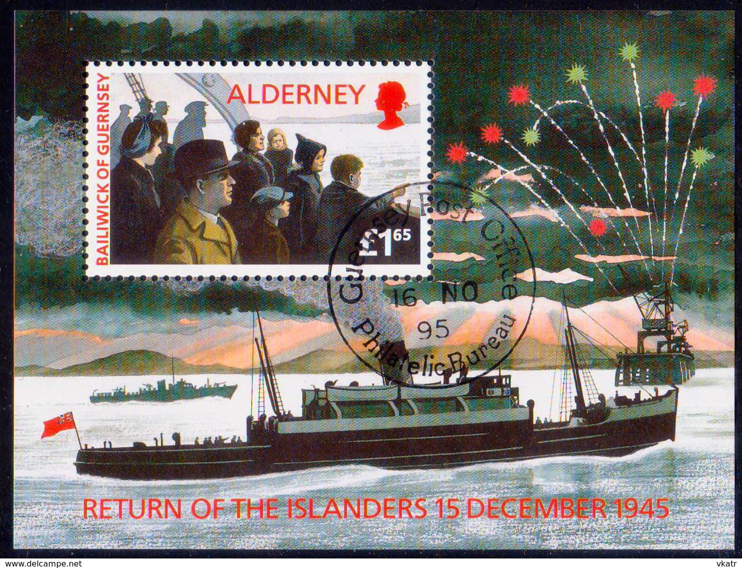 ALDERNEY 1995 SG MSA84 Used M/s Return Of Islanders - Alderney