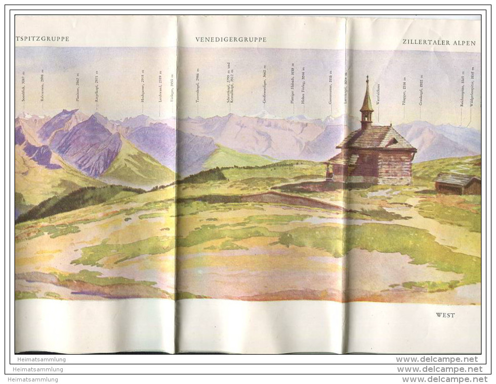 Österreich - Schmittenhöhe 30er Jahre - Faltblatt Panorama Rundblick 21cm X 128cm Signiert Reichel - Eigenverlag - Reiseprospekte