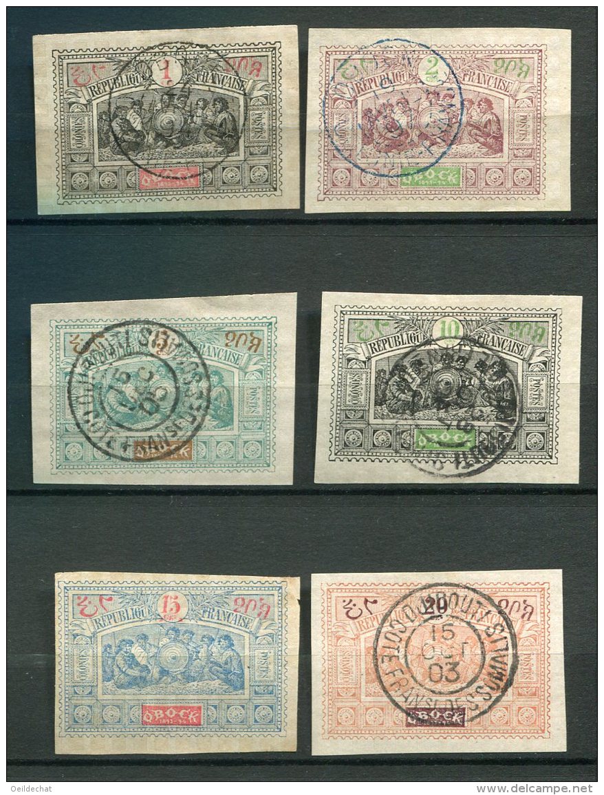 8431  OBOCK N° 47/53 ° Sauf 49  Papier Quadrillé. Grandes Marges  1894     TB - Usados