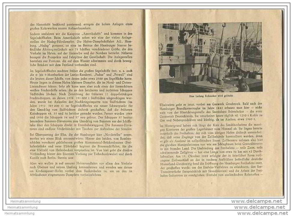 Hamburg - Die Grosse Hafen-Rundfahrt 1953 - Hafen-Dampfschiffahrt AG - 16 Seiten Mit 8 Abbildungen - Reiseprospekte