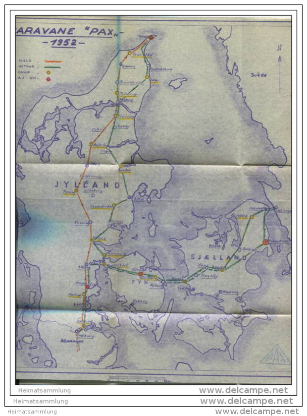 Caravane PAX 1952 DANMARK 17-7 - 18-8 1952 - Frankrijk