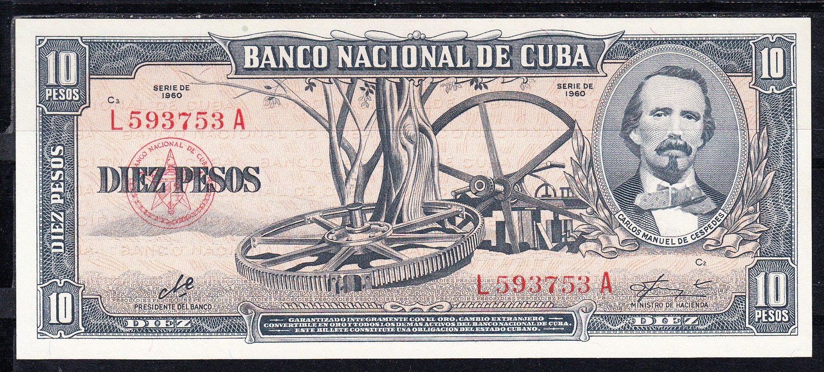 CUBA  1960    10 PESOS(Carlos Manuel De Cespedes) Con La Firma Del CHE. NUEVO SIN CIRCULAR  .B1214 - Cuba