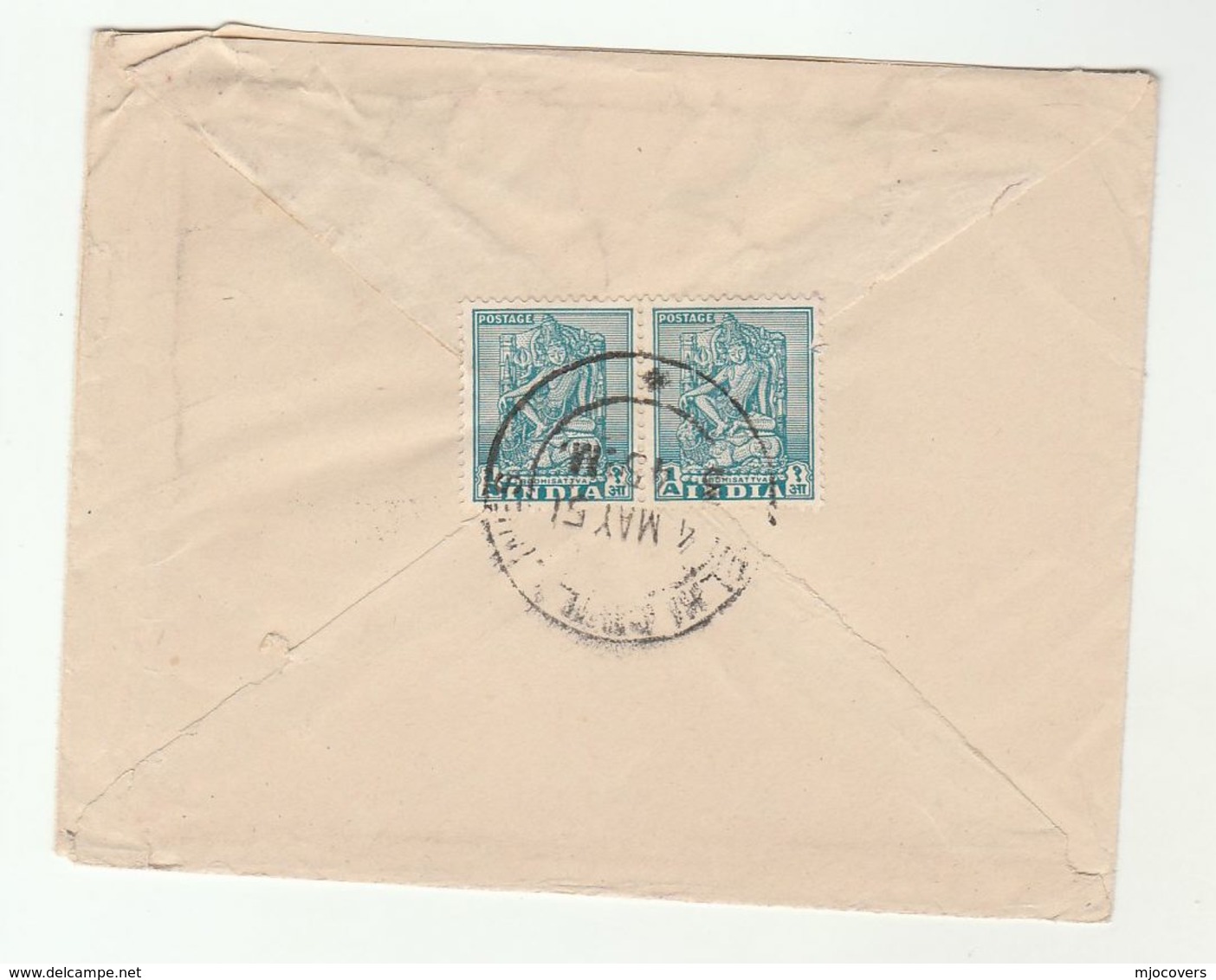 1951 INDIA Stationery COVER To UN SECRETARY GENERAL TRYGVE LIE  USA United Nations UPRATED With Stamp On Back - Covers & Documents