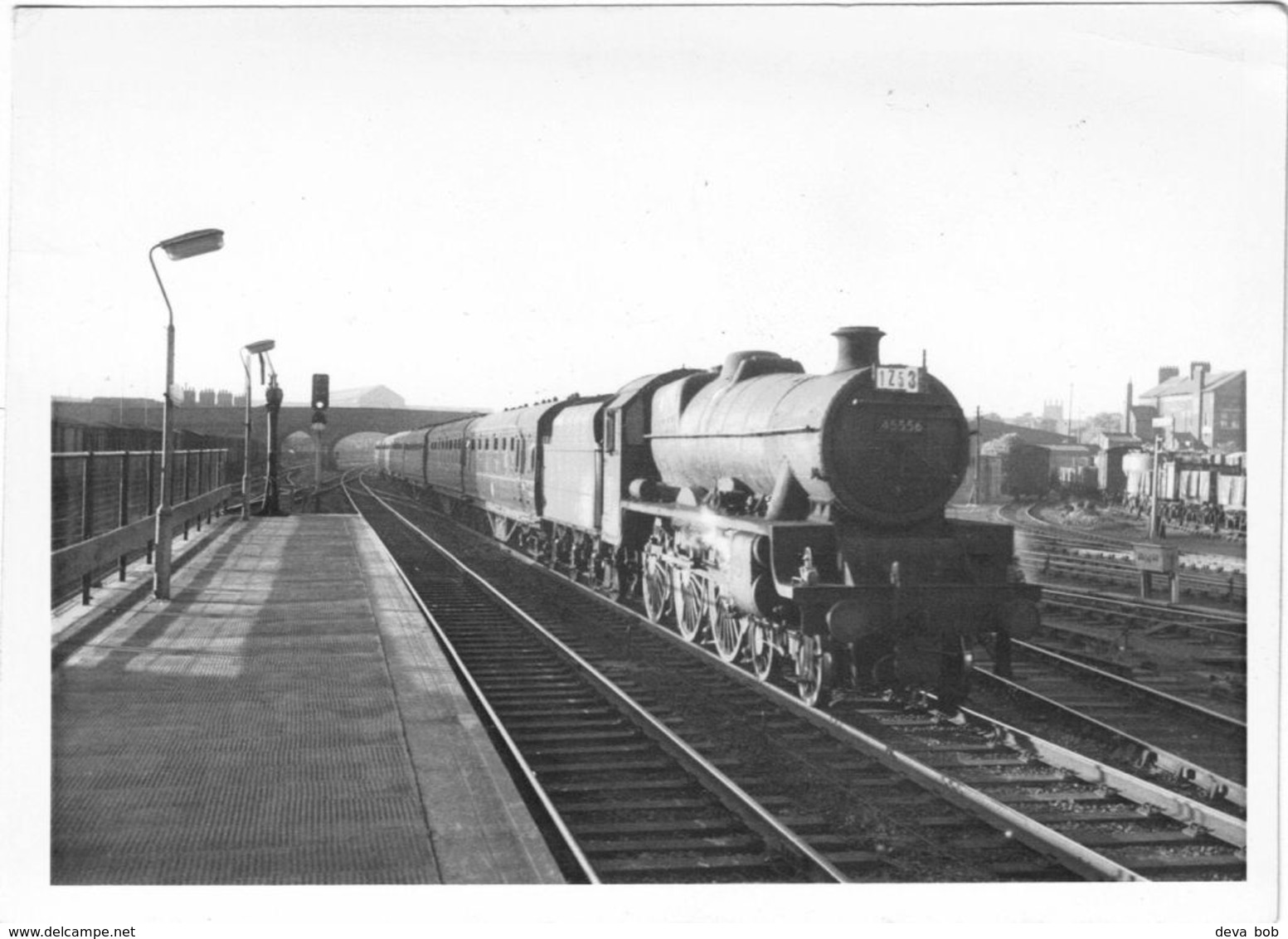 Railway Photo LMS Jubilee 45556 Nova Scotia Warrington BQ 1964 Stanier Loco - Trains