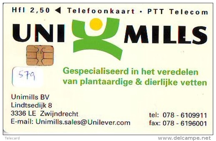 NEDERLAND CHIP TELEFOONKAART CRD 579 * UNI MILLS * Telecarte A PUCE PAYS-BAS ONGEBRUIKT MINT - Private