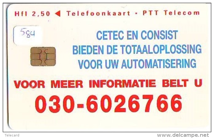 NEDERLAND CHIP TELEFOONKAART CRD 584 * CETEC * Telecarte A PUCE PAYS-BAS ONGEBRUIKT MINT - Privé