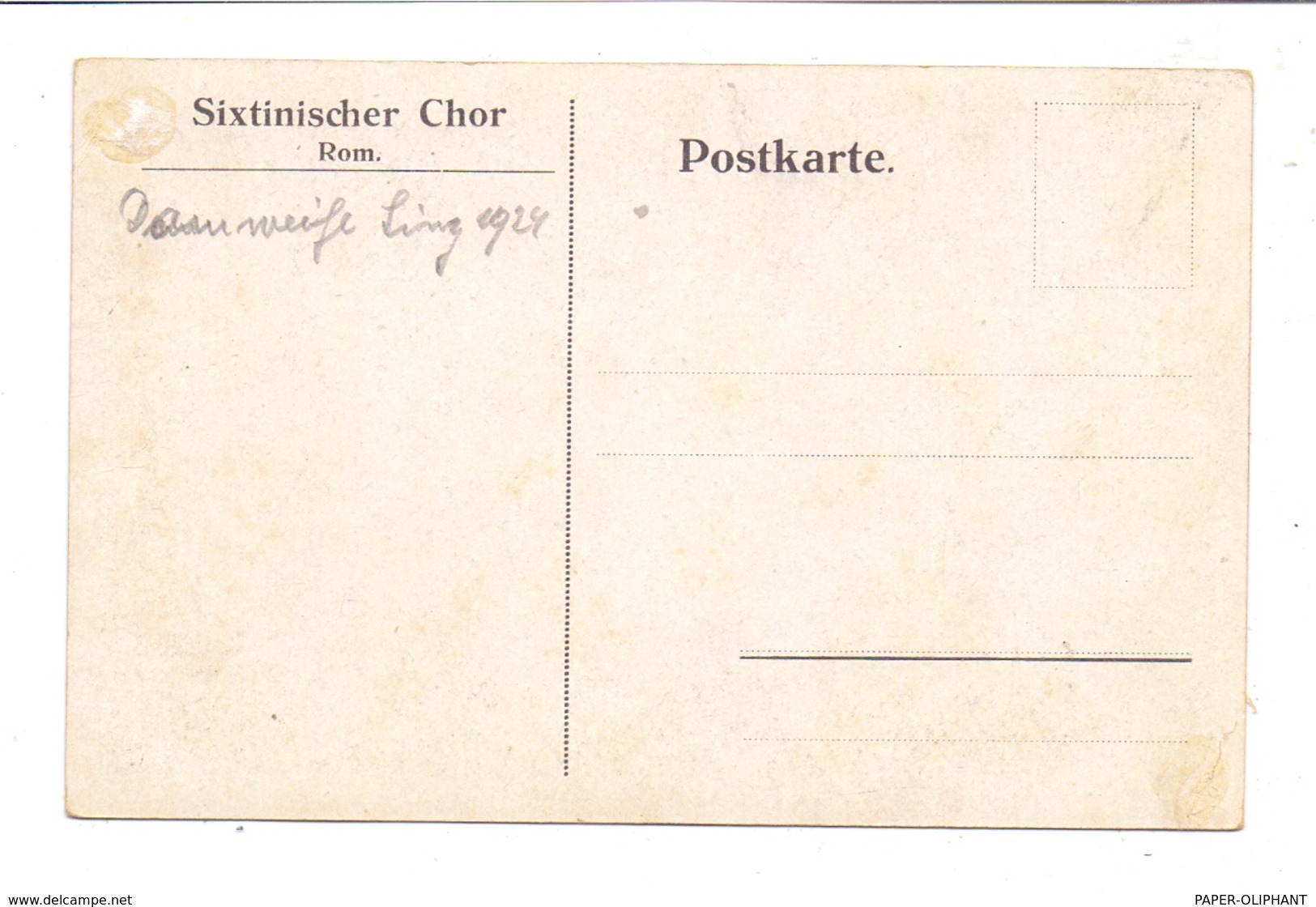 VATICAN - Sixtinischer Chor, Domweihe Linz 1928 - Vatican