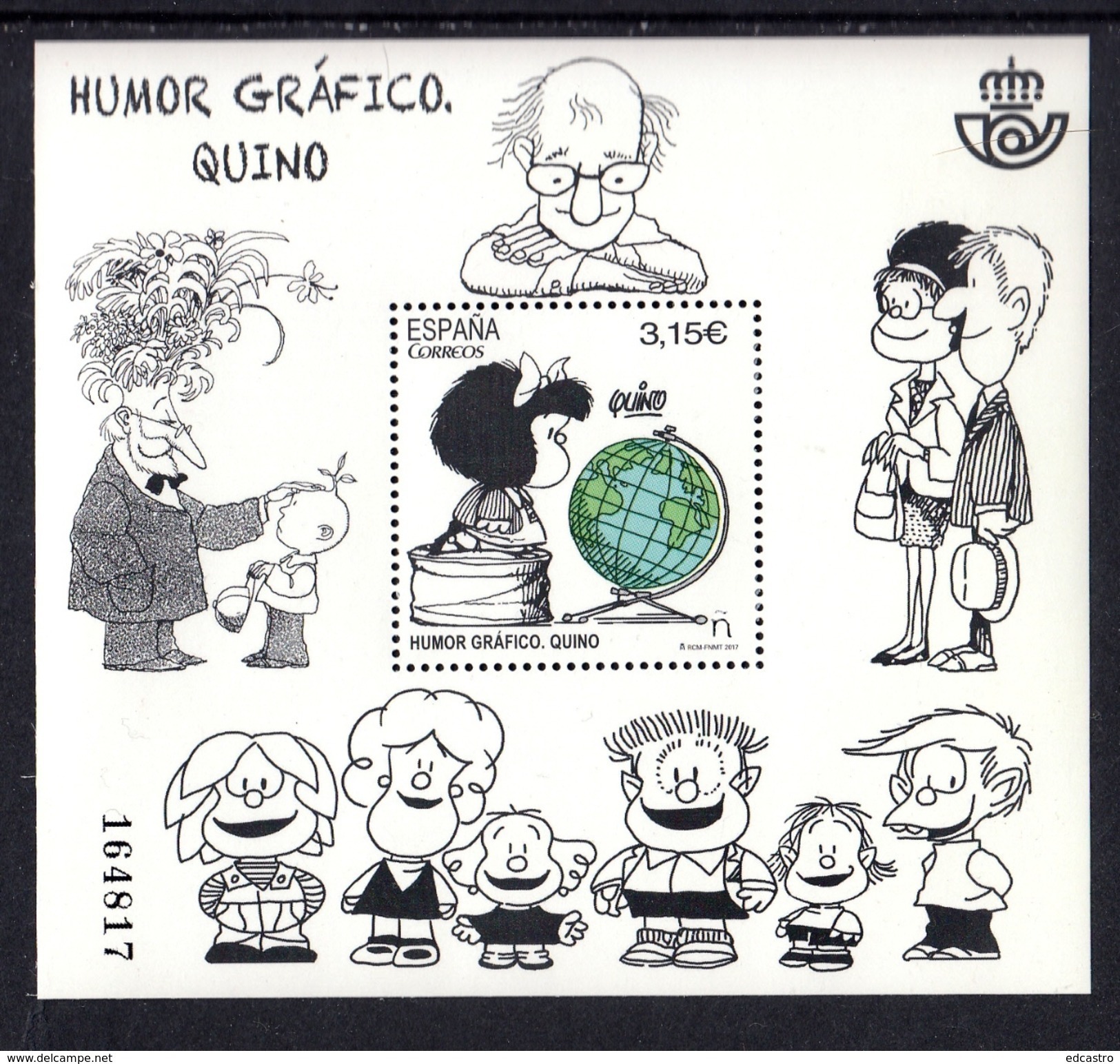 SPAIN ESPAGNE 2017 MINIATURE SHEET. COMICS MAFALDA QUINO GRAPHIC HUMOR - Unused Stamps