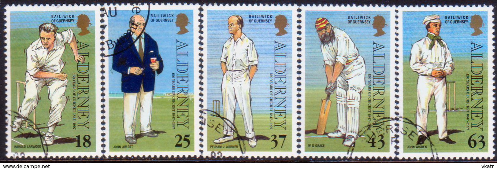 ALDERNEY 1997 SG A96-A101 Compl.set+m/s Used Cricket On Alderney - Alderney