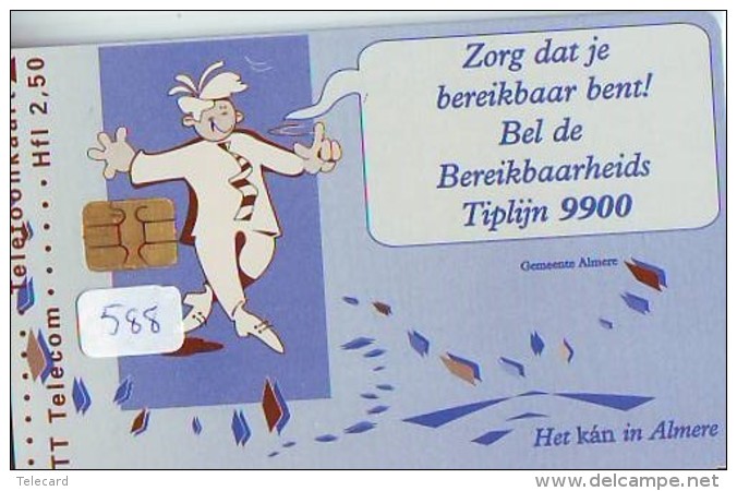 NEDERLAND CHIP TELEFOONKAART CRD 588 * TIPLIJN * Telecarte A PUCE PAYS-BAS ONGEBRUIKT MINT - Privé