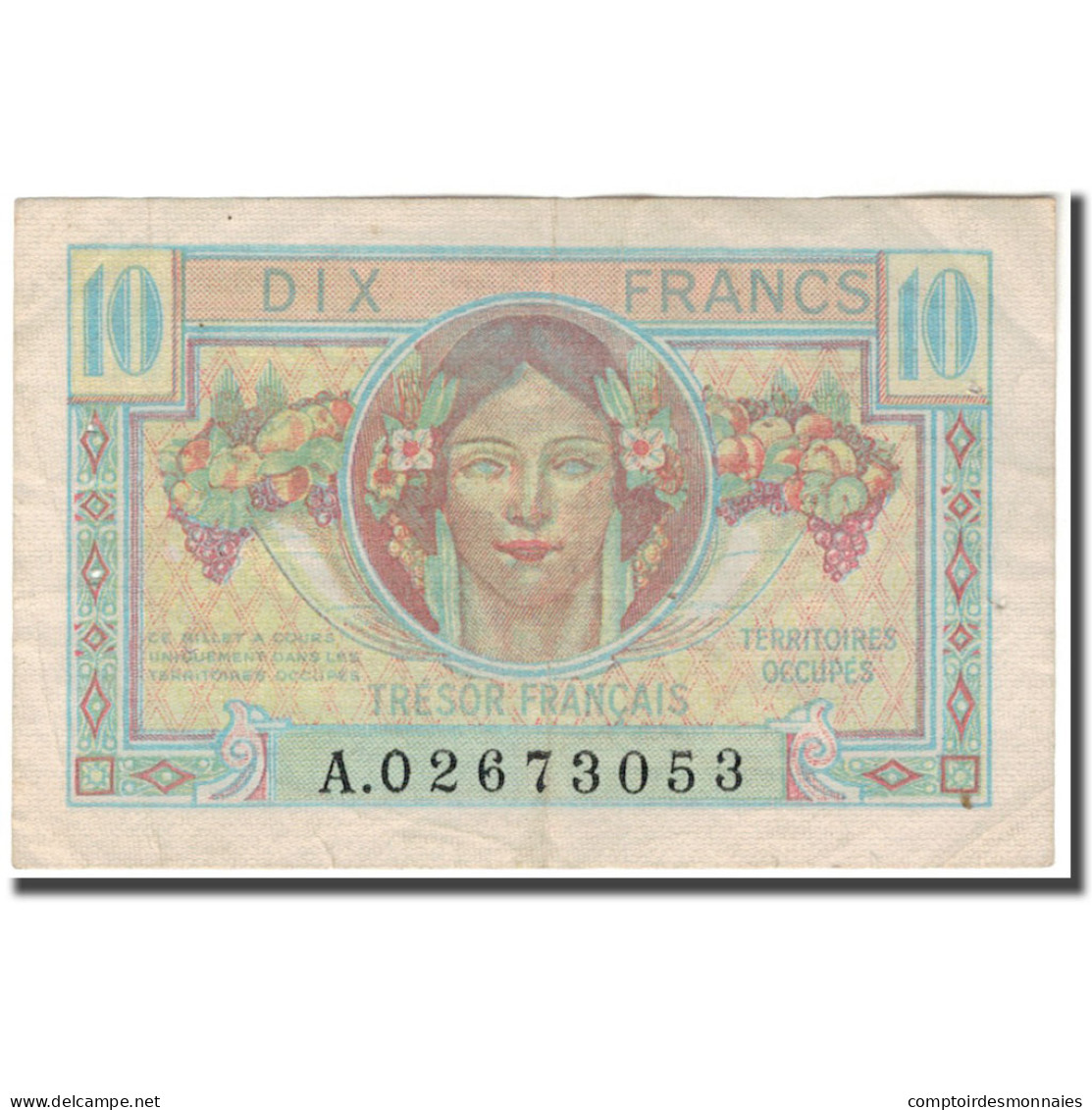 France, 10 Francs, 1947 French Treasury, 1947, TTB, Fayette:30.1, KM:M7a - 1947 French Treasury