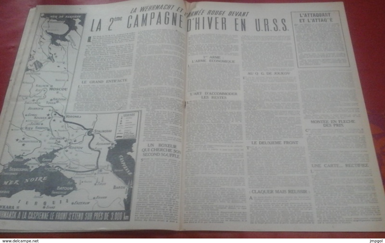 WW2 Dimanche Illustré N°101 Octobre 1942 Campagne Hiver En URSS Stalingrad,Mireille Perrey Comédie Française - 1900 - 1949