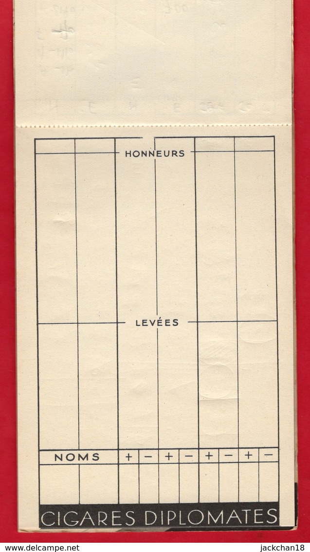 -- CARNET DE BRIDGE - CIGARES DIPLOMATES - Cigarettes Celtiques - Gitanes Et Week-End -- - Autres & Non Classés