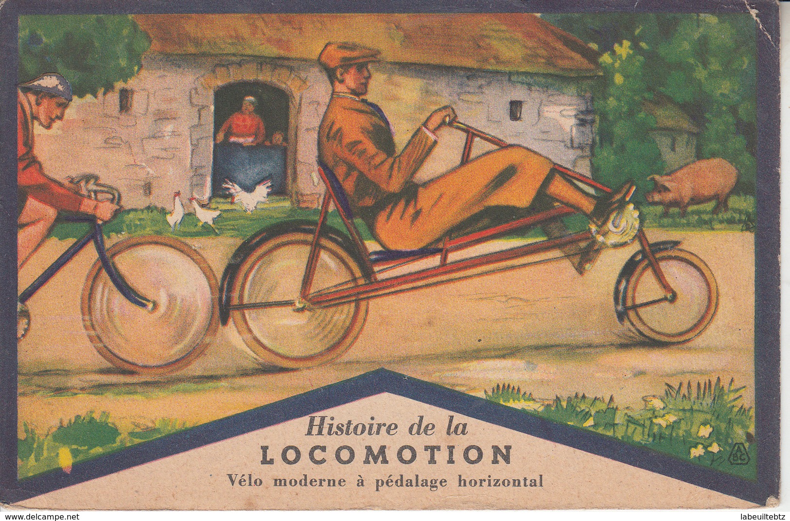 Histoire De La Locomotion - Vélo Moderne à Pédalage Horizontal - Publicité Produits Lion Noir  PRIX FIXE - Autres & Non Classés