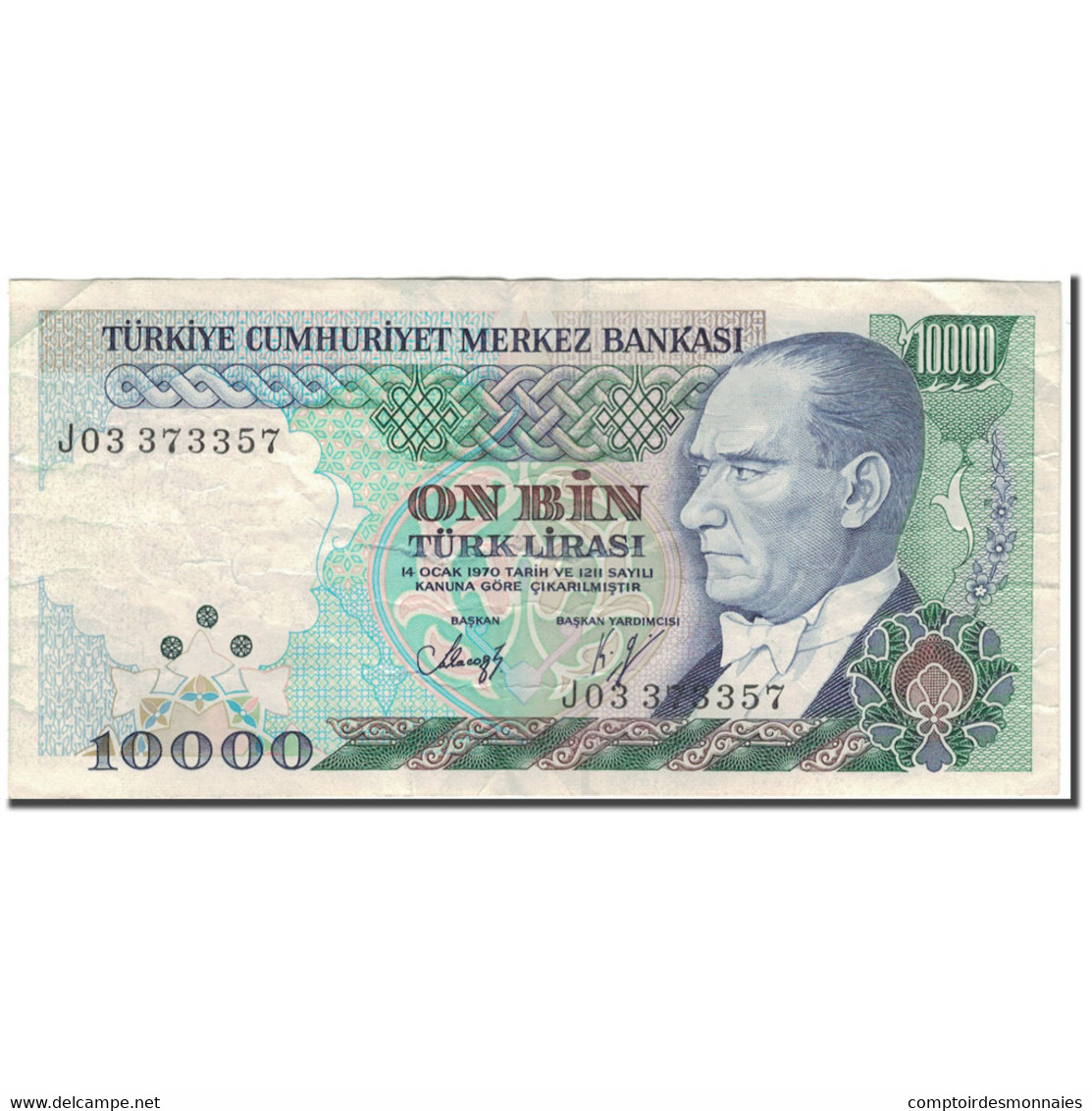 Billet, Turquie, 10,000 Lira, 1984-1997, KM:200, TTB - Turquie