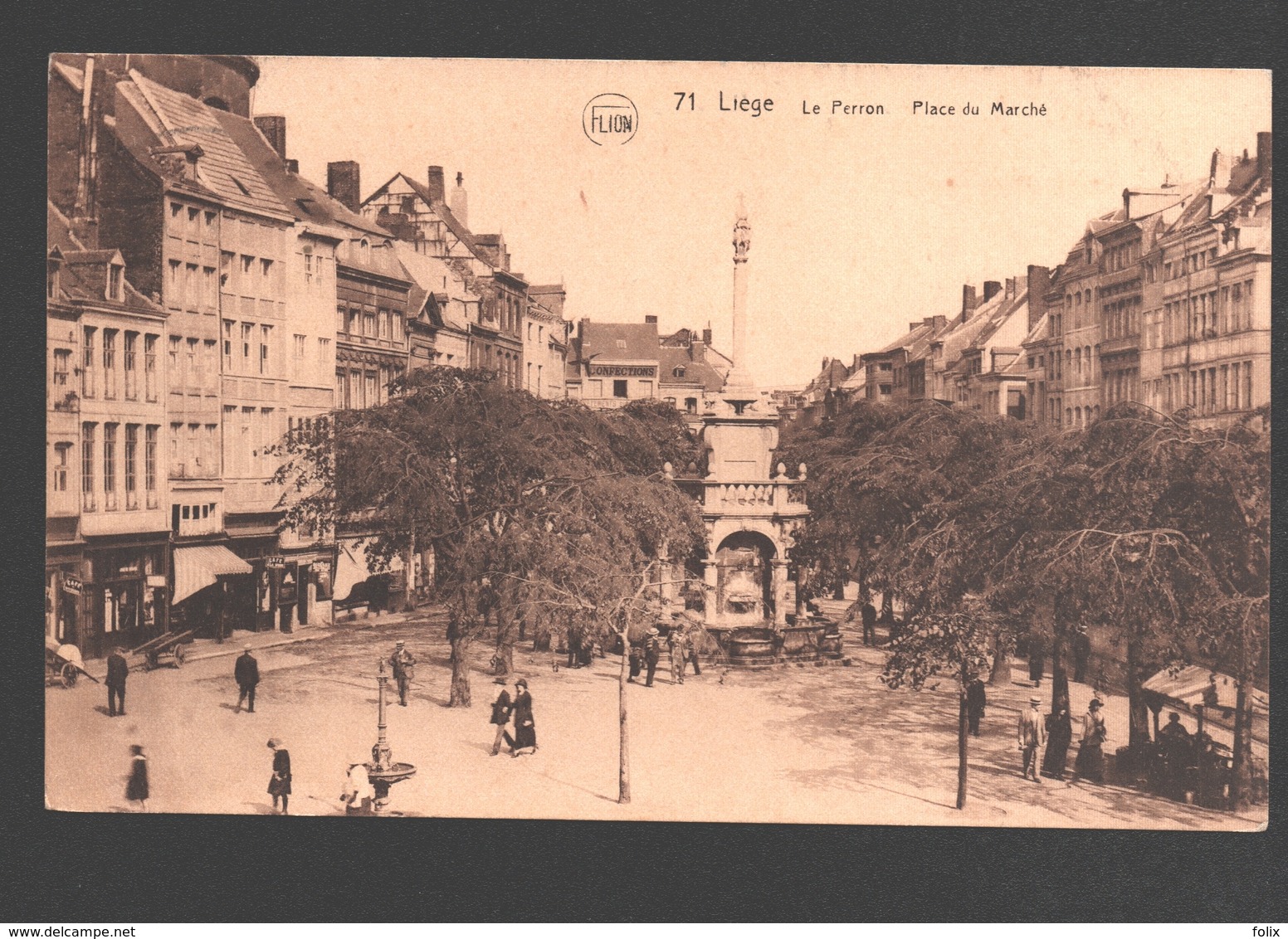 Liège - Le Perron - Place Du Marché - 1928 - Animée - Luik