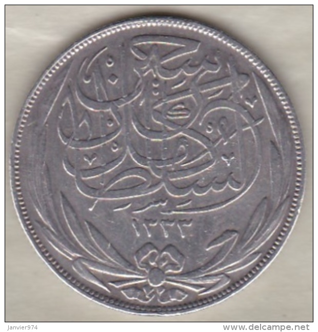 Egypte. 10 Piastres AH 1335 &ndash; 1917. Sultan Hussein Kamil. Argent .KM# 319 - Egypte