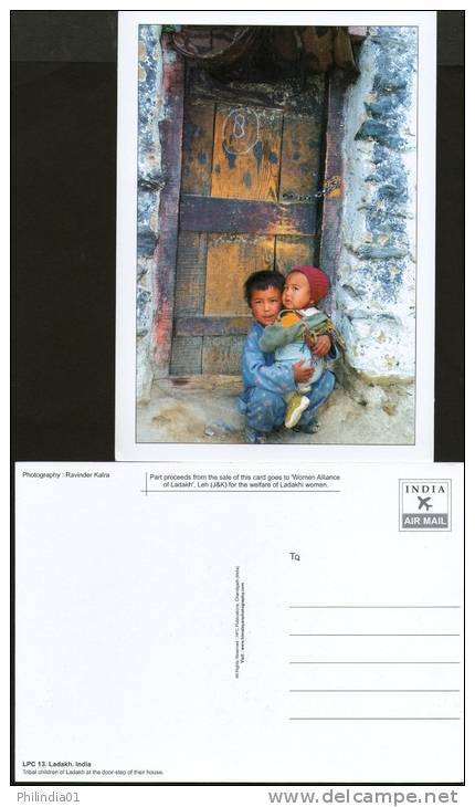 India Tribal Child In Traditional House Ladakh Culture Architecture Tourism Max Card / View Card # 9340 Inde Indien - Costumes