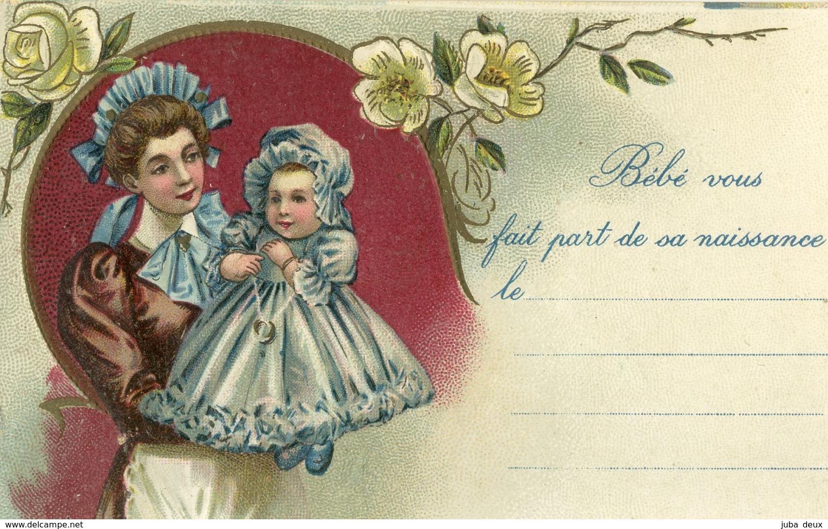 Bébé Vous Fait Part De Sa Naissance Le ...   .  SUPERBE CARTE GAUFFREE . - Naissance