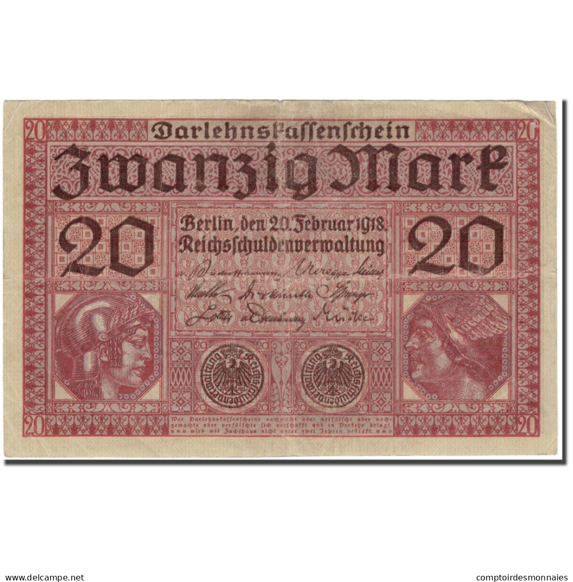 Billet, Allemagne, 20 Mark, 1918-02-20, KM:57, TB+ - 20 Mark