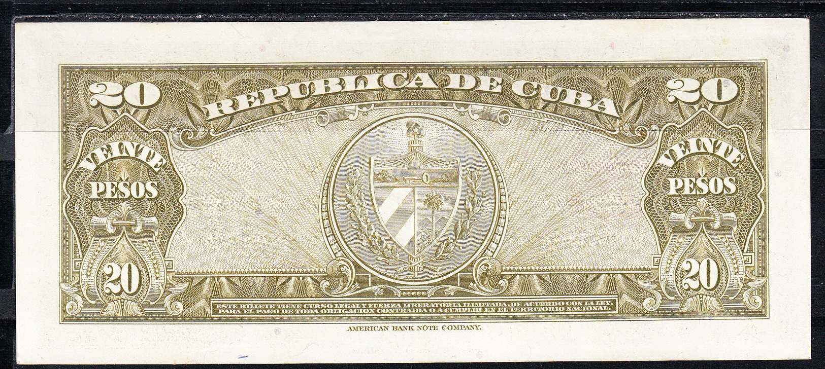 CUBA  1949   20 PESOS. ANTONIO MACEO . NUEVO SIN CIRCULAR  .B1220 - Cuba
