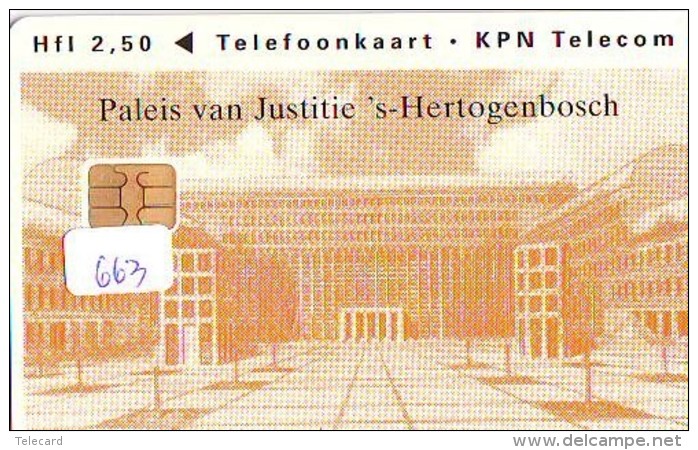 NEDERLAND CHIP TELEFOONKAART CRD 663 * PALEIS VAN JUSTITIE * Telecarte A PUCE PAYS-BAS ONGEBRUIKT MINT - Privé