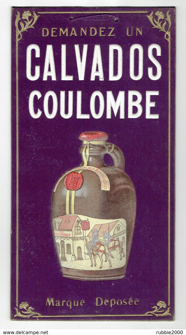 CARTON GAUFRE ANCIEN PUBLICITE CALVADOS COULOMBE NORMANDIE EN SUPERBE ETAT - Other & Unclassified