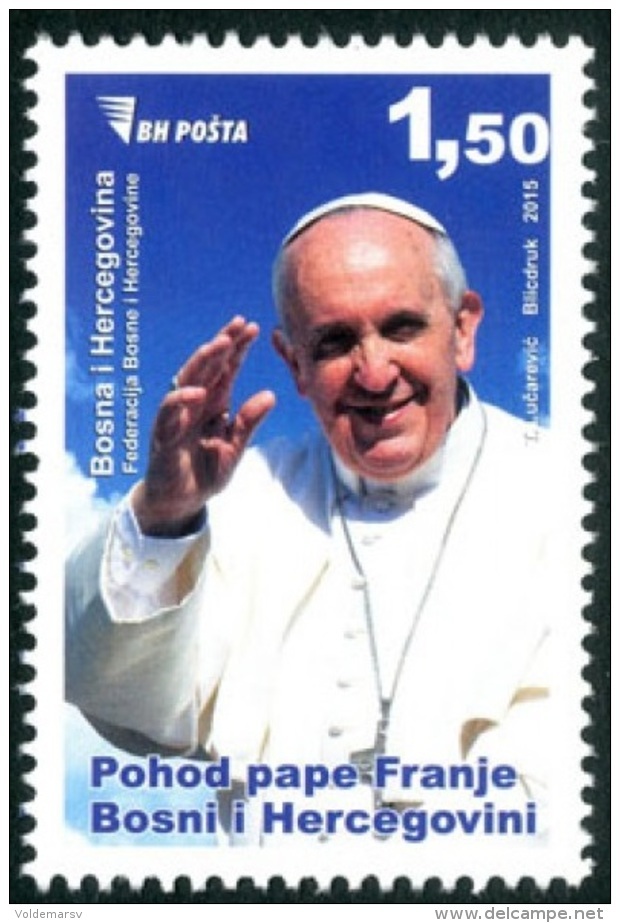 Bosnia And Herzegovina 2015 Mih. 666 Visit Of The Pope Francis MNH ** - Bosnien-Herzegowina