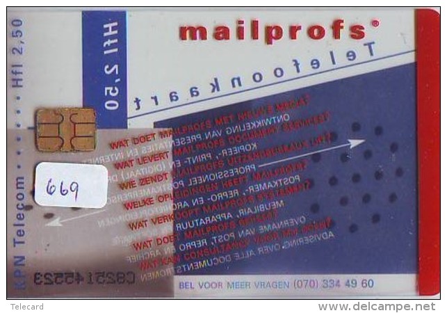 NEDERLAND CHIP TELEFOONKAART CRD 669 * Mailprofs (doorzichtig) * Telecarte A PUCE PAYS-BAS ONGEBRUIKT MINT - Privat