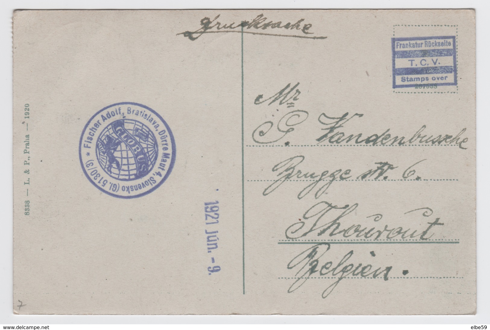 Slovaquie, Bratislava, Panorama, écrite 1921, Timbres - Slovacchia