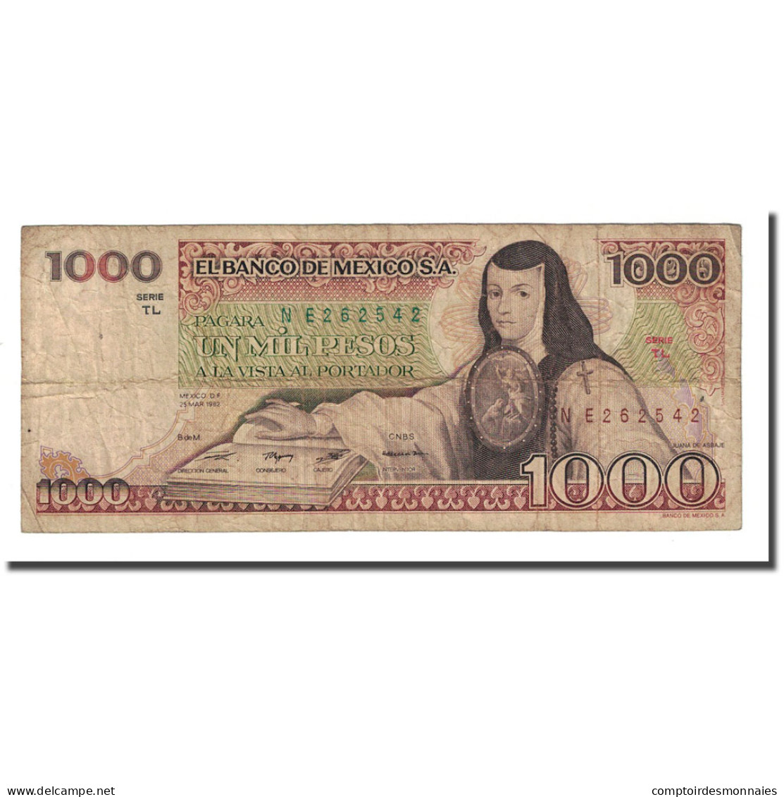Billet, Mexique, 1000 Pesos, 1982-03-25, KM:76d, TB - Mexico