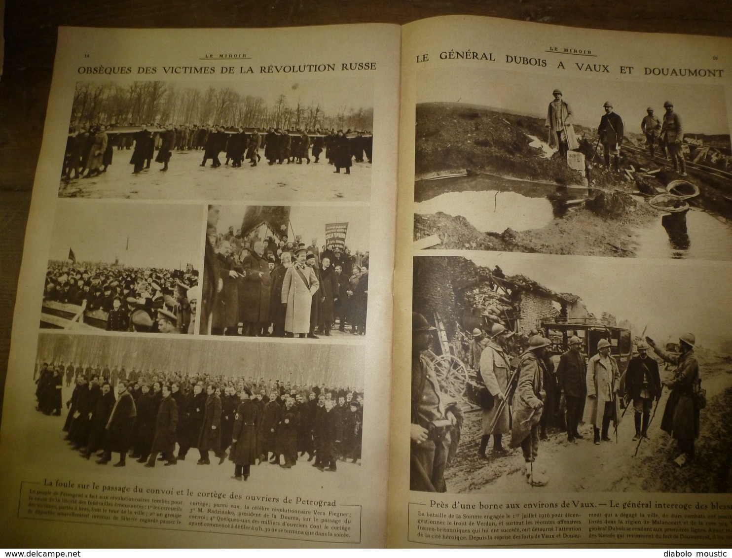 1917 LE MIROIR:Raspoutine et ses fans;Guynemer;Troupes canadiennes à Vimy;Révolution russe;etc