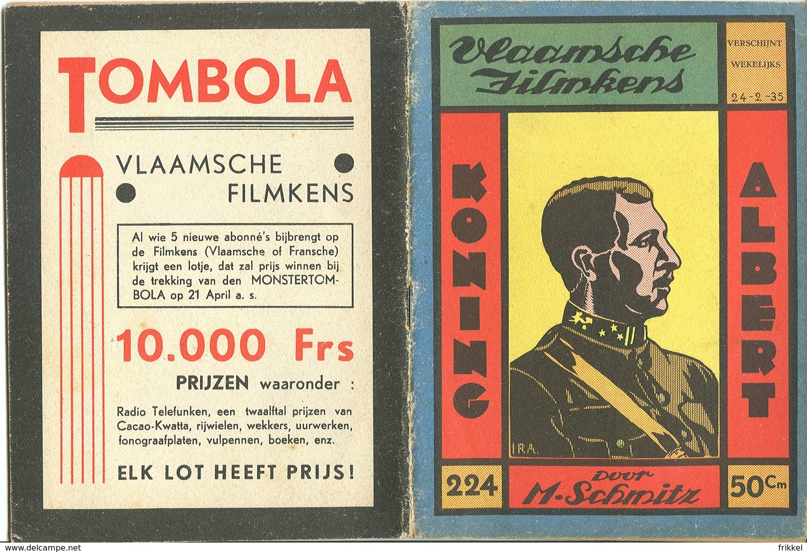 Vlaamsche Filmkens Nr 224 Koning Albert Door M Schmitz ( Averbode's Jeugdbibliotheek ) - Anciens