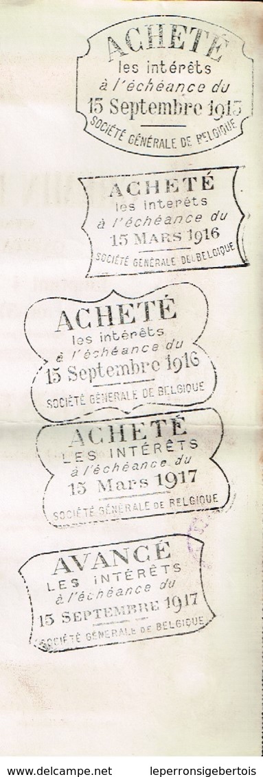 Obligation Ancienne - CHEMIN De FER NORD-DONETZ  - Titre Provisoire De 1914 N° 39925 - Russie