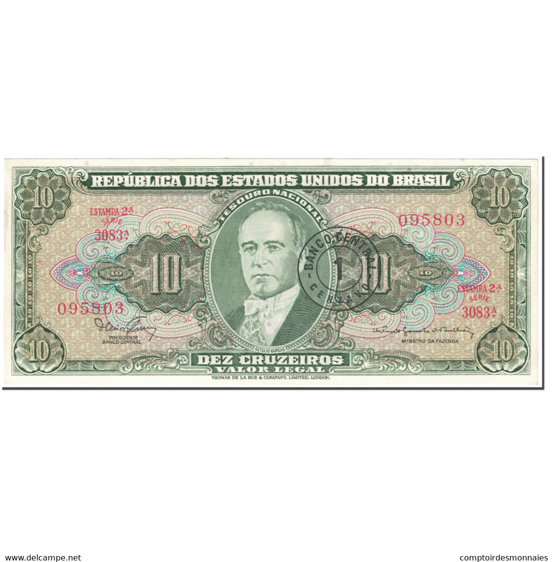 Billet, Brésil, 1 Centavo On 10 Cruzeiros, 1967, Undated (1967), KM:183b, SUP+ - Brésil