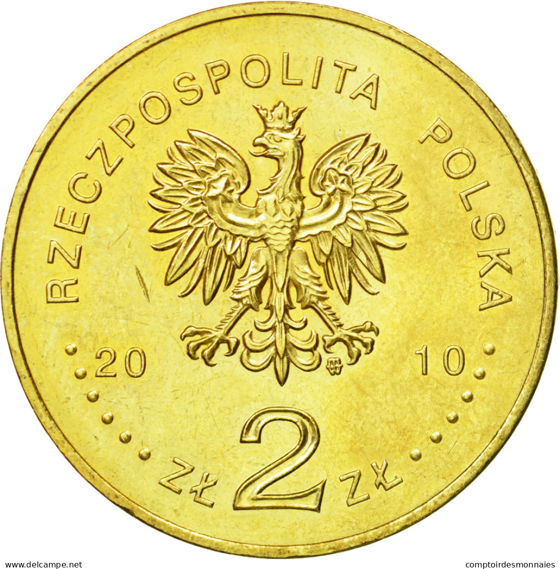 Monnaie, Pologne, 2 Zlote, 2010, Warsaw, SPL, Laiton, KM:730 - Pologne