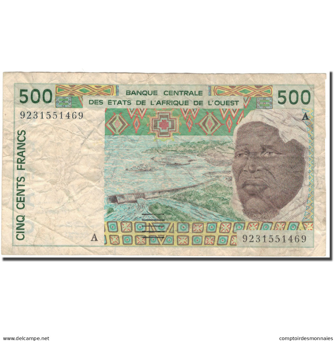 Billet, West African States, 500 Francs, 1992, KM:110Ab, B - États D'Afrique De L'Ouest