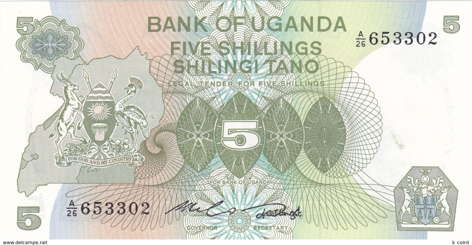 Uganda - 5 Shiling 1979 - UNC - Ouganda