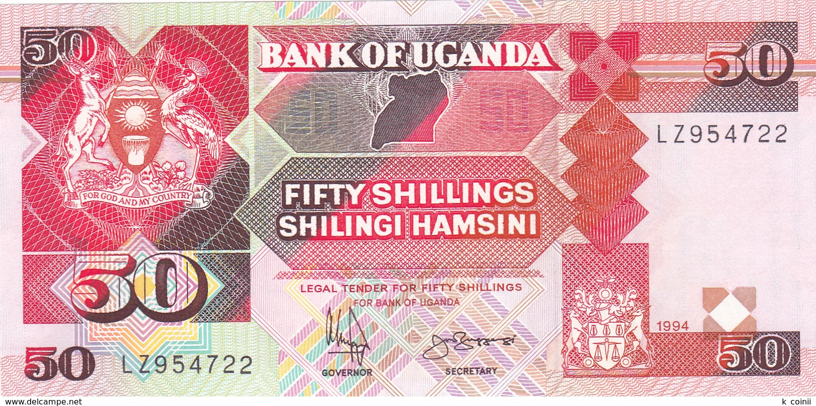 Uganda - 50 Shiling 1994 - UNC - Ouganda