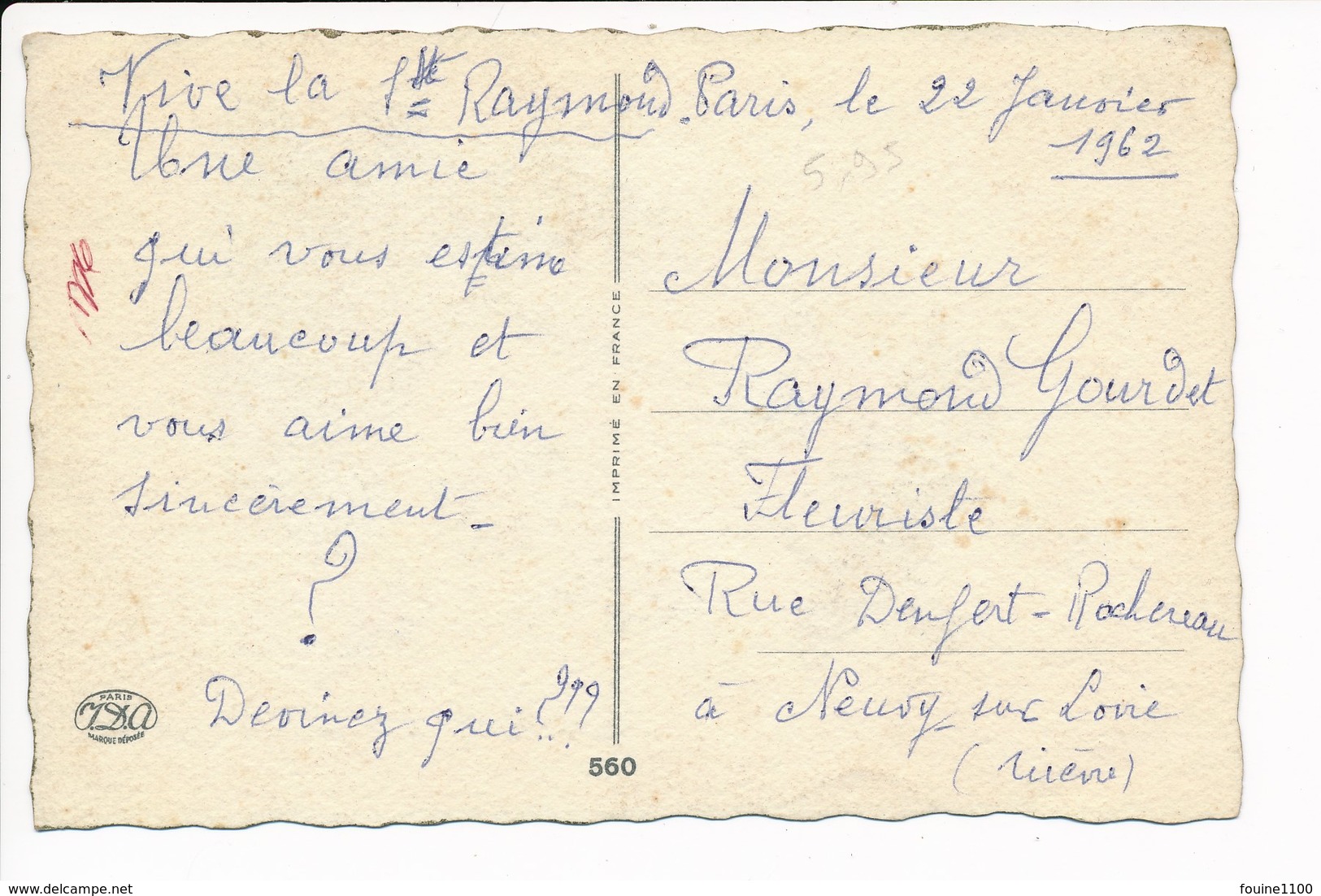 Carte De 1er Avril Chat Noir  Fer à Cheval Poisson ( Paris I.d. A )( Format C.P.A ) ( Recto Verso ) - Altri & Non Classificati