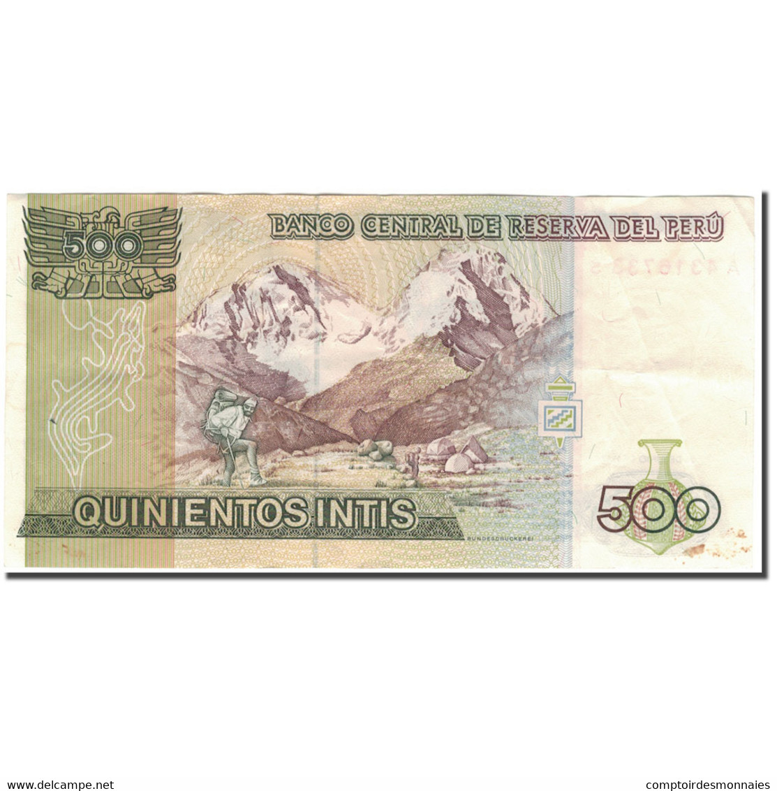 Billet, Pérou, 500 Intis, 1987-06-26, KM:134b, SUP - Pérou